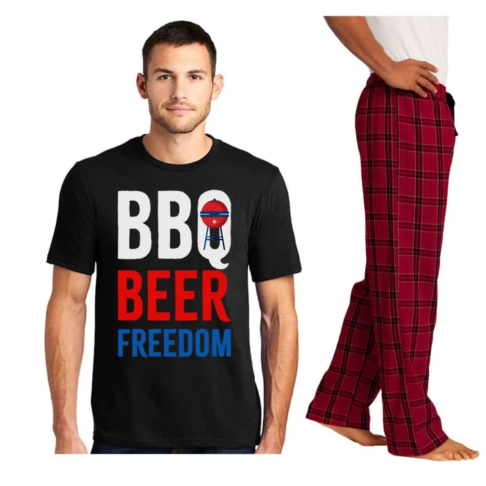 Bbq Beer Freedom Celebrating The 4th Of July Cool Gift Pajama Set