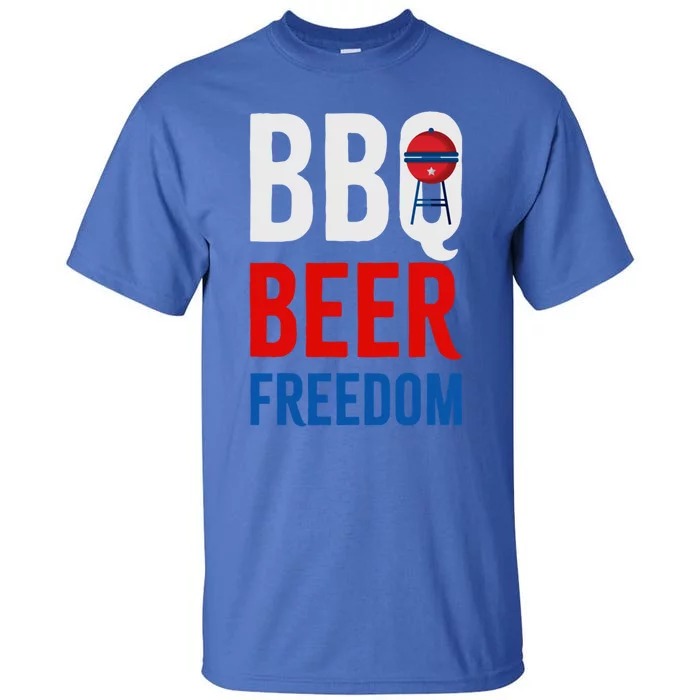 Bbq Beer Freedom Celebrating The 4th Of July Cool Gift Tall T-Shirt