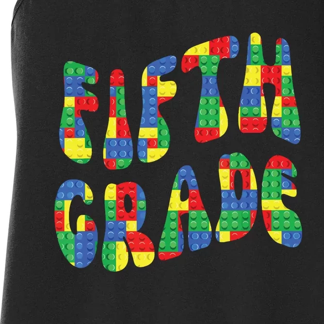 Building Bricks Fifth Grade 5 Boy Teacher Master Builder Women's Racerback Tank