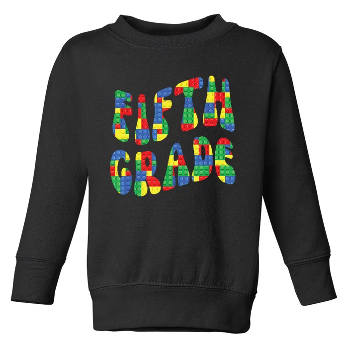 Building Bricks Fifth Grade 5 Boy Teacher Master Builder Toddler Sweatshirt