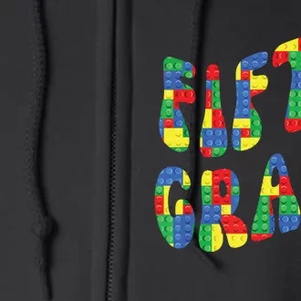 Building Bricks Fifth Grade 5 Boy Teacher Master Builder Full Zip Hoodie