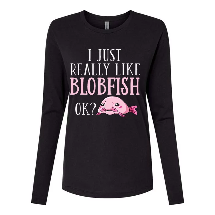 Blobfish Bob Fish Funny Cute Blob Blobby Womens Cotton Relaxed Long Sleeve T-Shirt