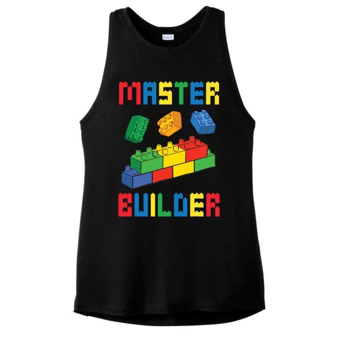 Brick Builder Funny Blocks Building Master Builder Toys Ladies Tri-Blend Wicking Tank