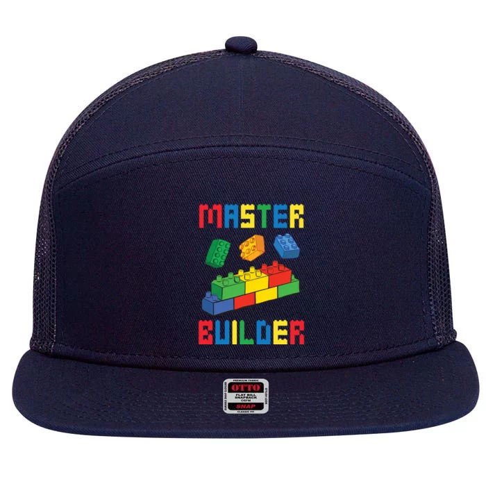 Brick Builder Funny Blocks Building Master Builder Toys 7 Panel Mesh Trucker Snapback Hat