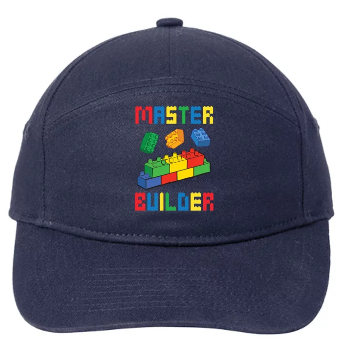 Brick Builder Funny Blocks Building Master Builder Toys 7-Panel Snapback Hat