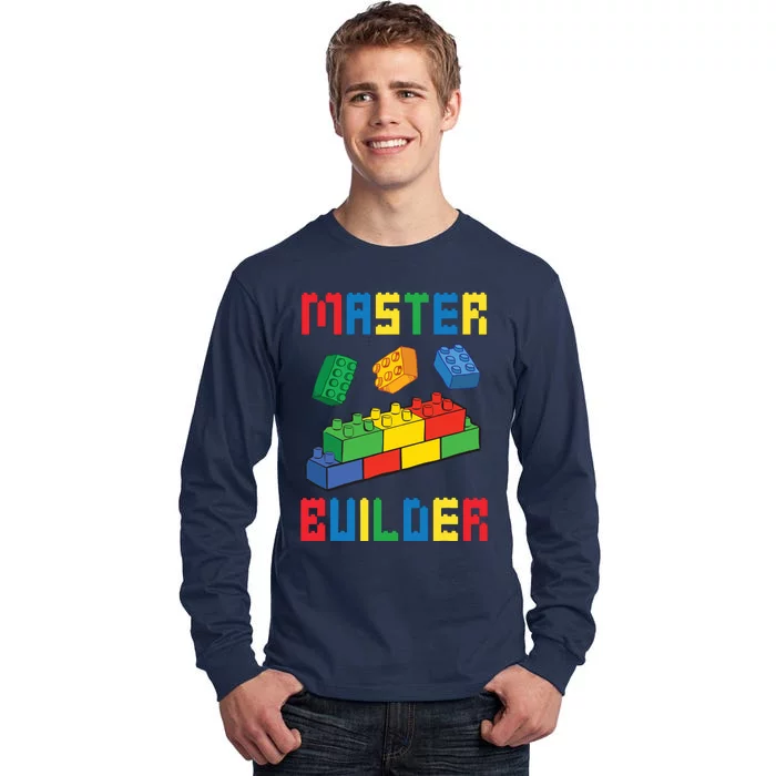 Brick Builder Funny Blocks Building Master Builder Toys Tall Long Sleeve T-Shirt