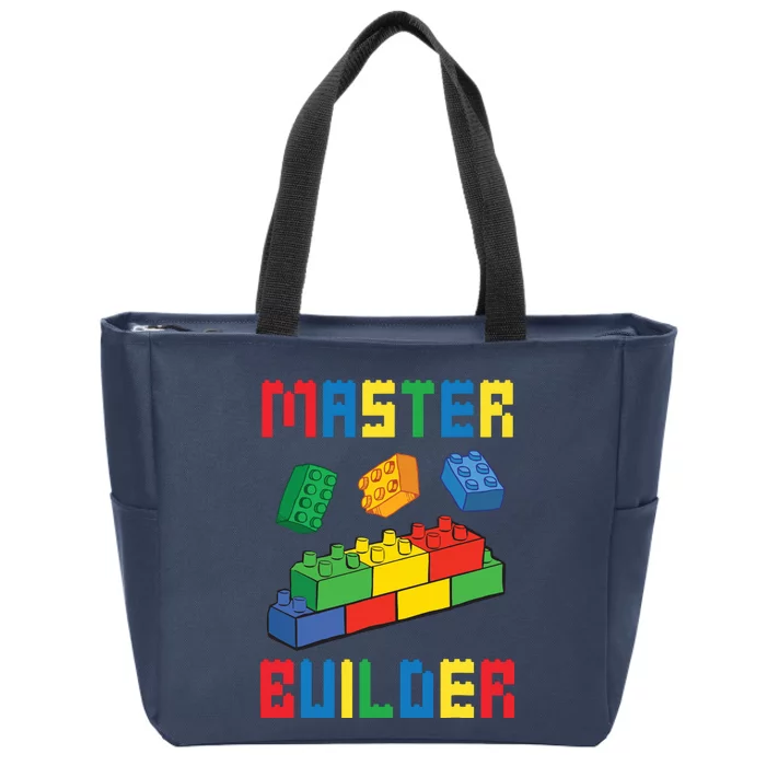 Brick Builder Funny Blocks Building Master Builder Toys Zip Tote Bag