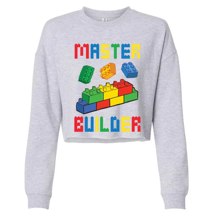 Brick Builder Funny Blocks Building Master Builder Toys Cropped Pullover Crew