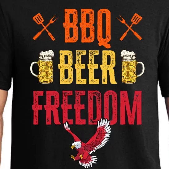 Bbq Beer Freedom Usa America 2020 Proud Patriot Gift Pajama Set