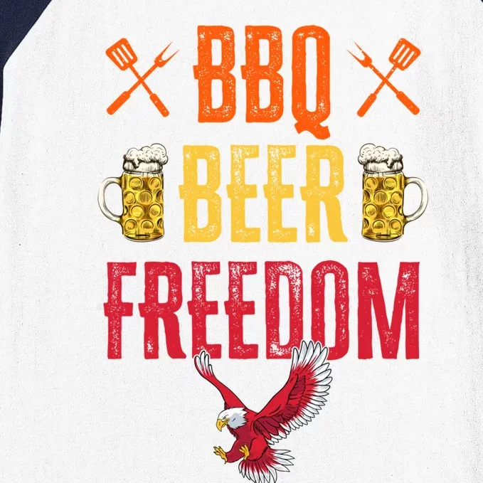 Bbq Beer Freedom Usa America 2020 Proud Patriot Gift Baseball Sleeve Shirt