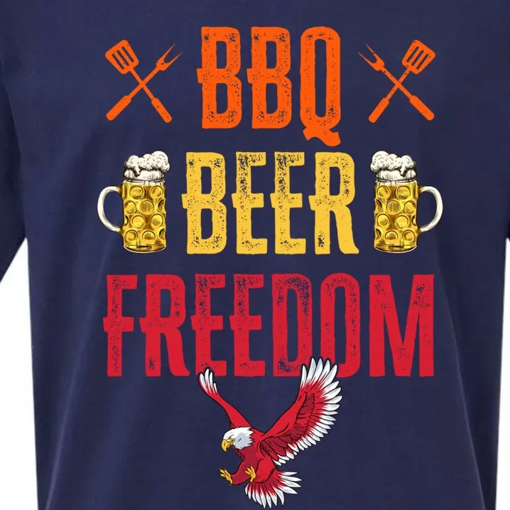 Bbq Beer Freedom Usa America 2020 Proud Patriot Gift Sueded Cloud Jersey T-Shirt