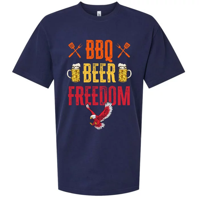 Bbq Beer Freedom Usa America 2020 Proud Patriot Gift Sueded Cloud Jersey T-Shirt