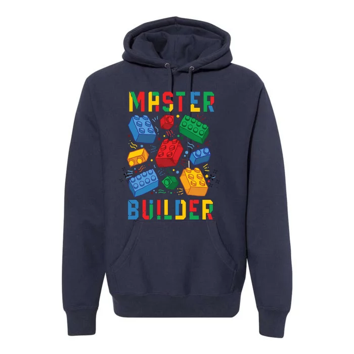 Brick Builder Funny Blocks Master Builder Premium Hoodie