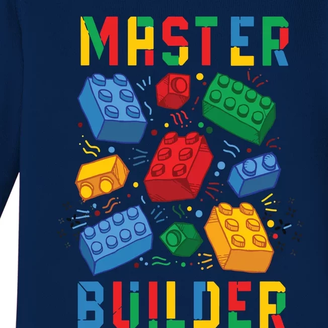 Brick Builder Funny Blocks Master Builder Baby Long Sleeve Bodysuit