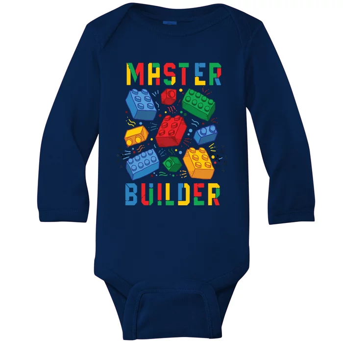 Brick Builder Funny Blocks Master Builder Baby Long Sleeve Bodysuit