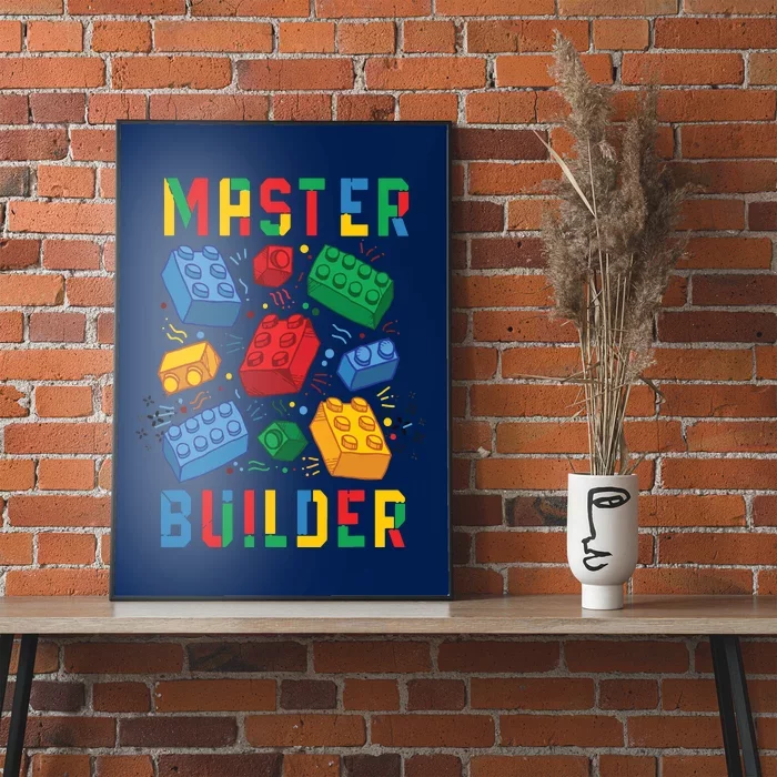 Brick Builder Funny Blocks Master Builder Poster