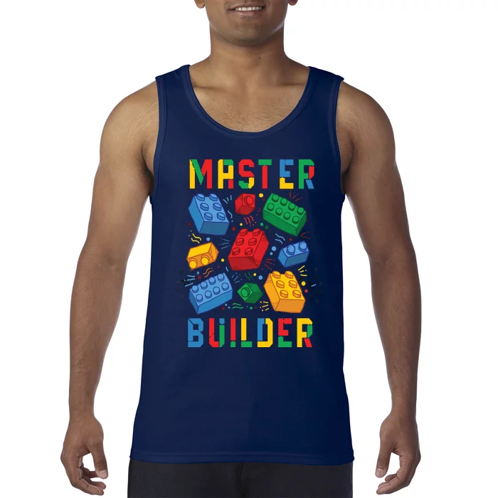 Brick Builder Funny Blocks Master Builder Tank Top