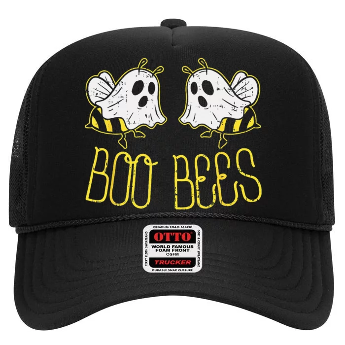 Boo Bees Funny Couples Halloween Costume For Adult Her High Crown Mesh Trucker Hat