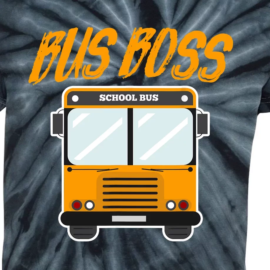 Bus Boss Funny School Bus Driver Kids Tie-Dye T-Shirt