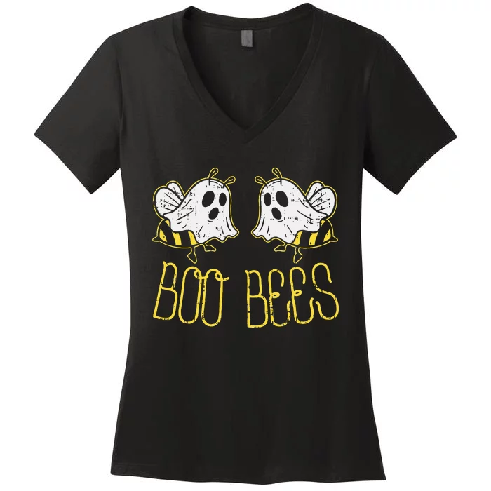 Boo Bees Funny Couples Halloween Costume Women's V-Neck T-Shirt