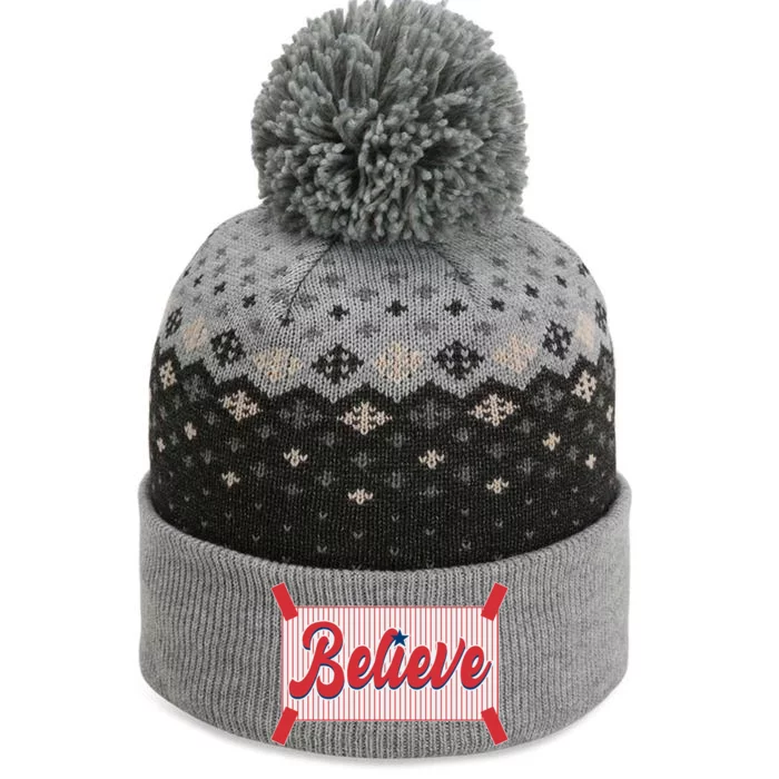 Believe Baseball Fan Philadelphia Baseball The Baniff Cuffed Pom Beanie