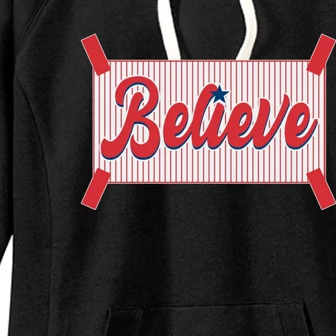 Believe Baseball Fan Philadelphia Baseball Women's Fleece Hoodie