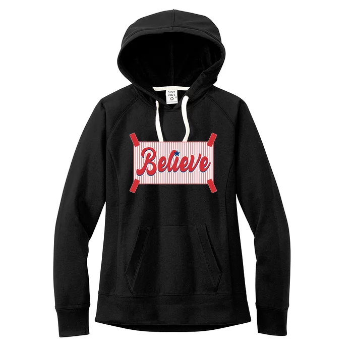 Believe Baseball Fan Philadelphia Baseball Women's Fleece Hoodie