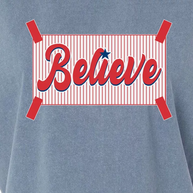 Believe Baseball Fan Philadelphia Baseball Garment-Dyed Women's Muscle Tee