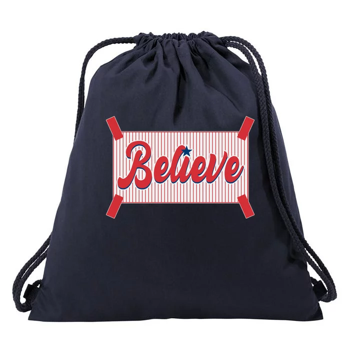 Believe Baseball Fan Philadelphia Baseball Drawstring Bag