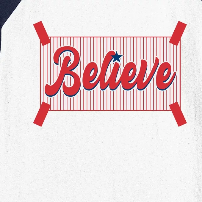 Believe Baseball Fan Philadelphia Baseball Baseball Sleeve Shirt