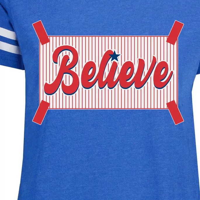 Believe Baseball Fan Philadelphia Baseball Enza Ladies Jersey Football T-Shirt