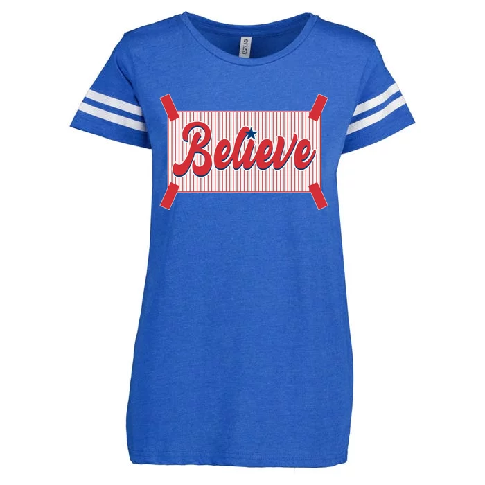 Believe Baseball Fan Philadelphia Baseball Enza Ladies Jersey Football T-Shirt