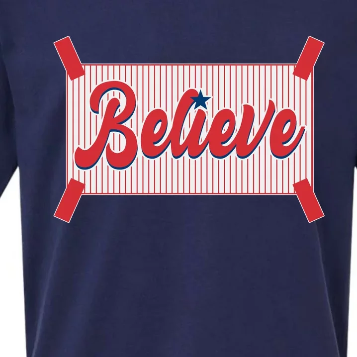 Believe Baseball Fan Philadelphia Baseball Sueded Cloud Jersey T-Shirt