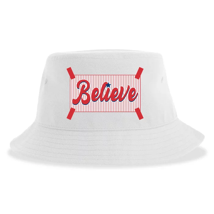 Believe Baseball Fan Philadelphia Baseball Sustainable Bucket Hat