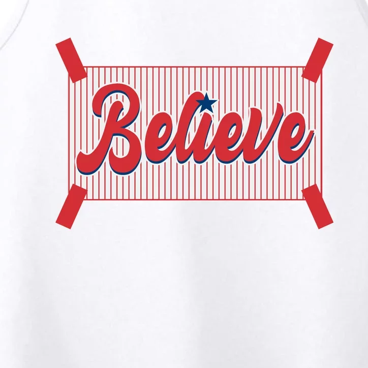 Believe Baseball Fan Philadelphia Baseball Performance Tank