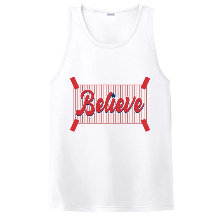 Believe Baseball Fan Philadelphia Baseball Performance Tank