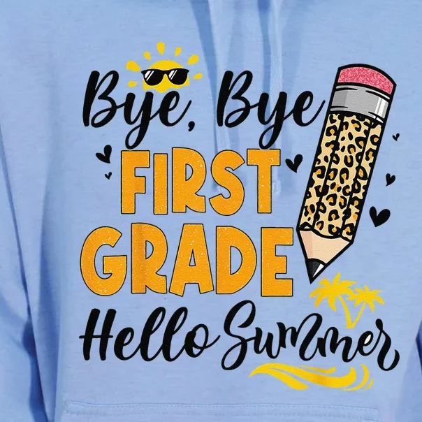 Bye Bye First 1st Grade Hello Summer Last Day Of School Gift Unisex Surf Hoodie