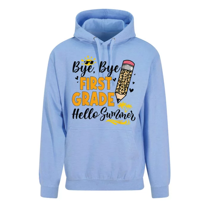 Bye Bye First 1st Grade Hello Summer Last Day Of School Gift Unisex Surf Hoodie