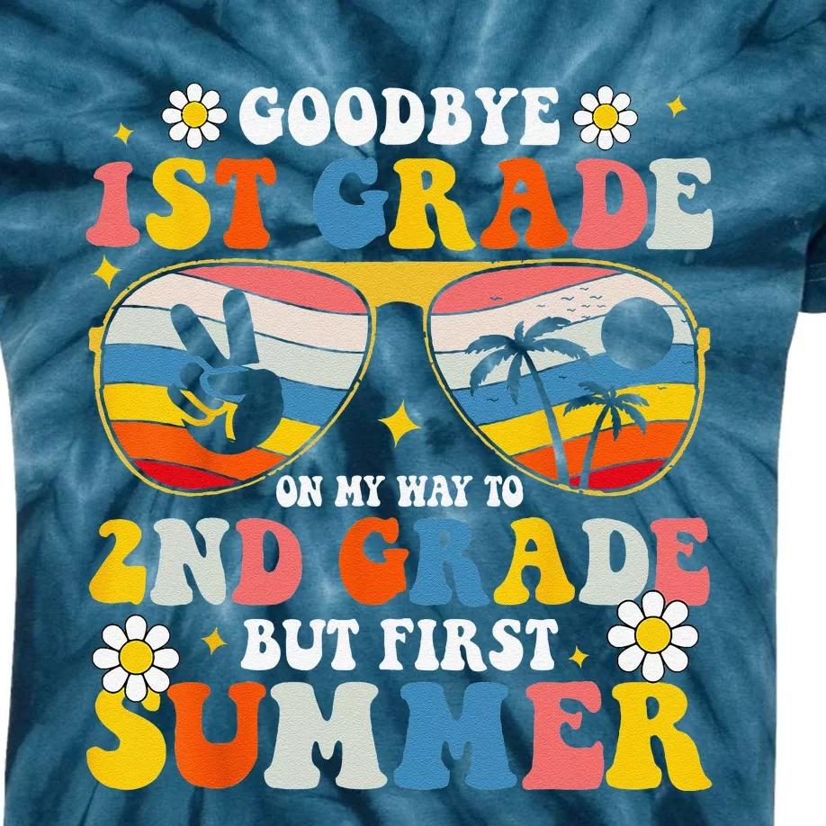 Bye Bye First 1st Grade Hello Summer Last Day Of School Kids Tie-Dye T-Shirt