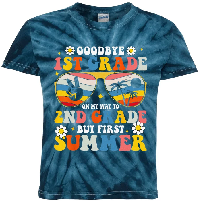 Bye Bye First 1st Grade Hello Summer Last Day Of School Kids Tie-Dye T-Shirt