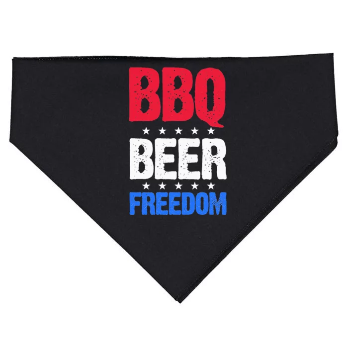 BBQ Beer Freedom 4th of July USA America American USA-Made Doggie Bandana