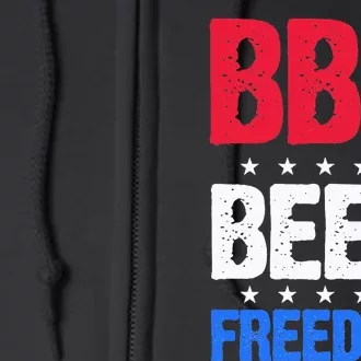 BBQ Beer Freedom 4th of July USA America American Full Zip Hoodie