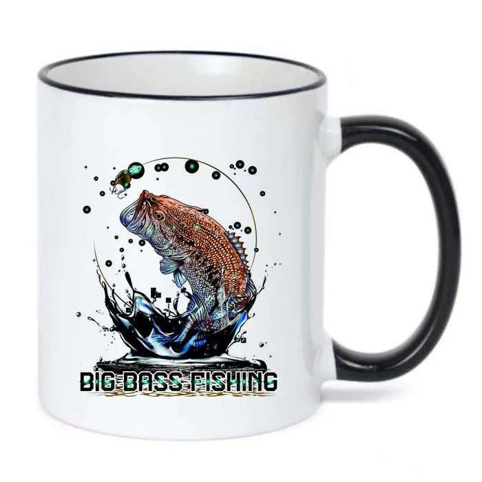 Big Bass Fishing Black Color Changing Mug