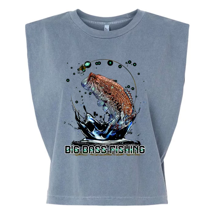 Big Bass Fishing Garment-Dyed Women's Muscle Tee