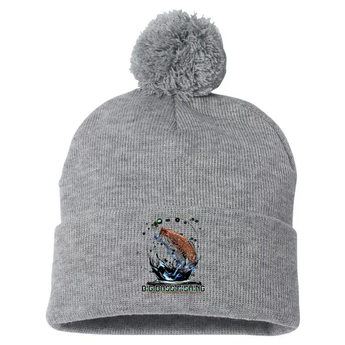 Big Bass Fishing Pom Pom 12in Knit Beanie