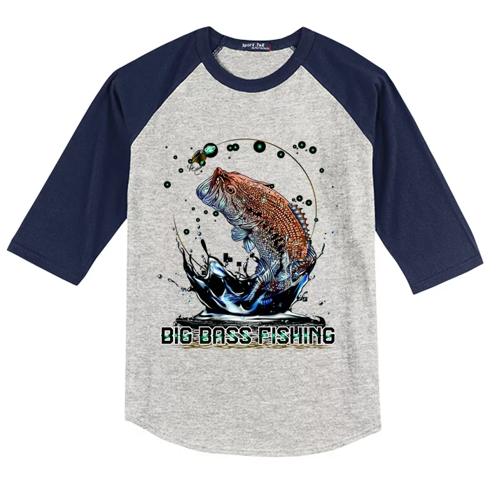 Big Bass Fishing Kids Colorblock Raglan Jersey