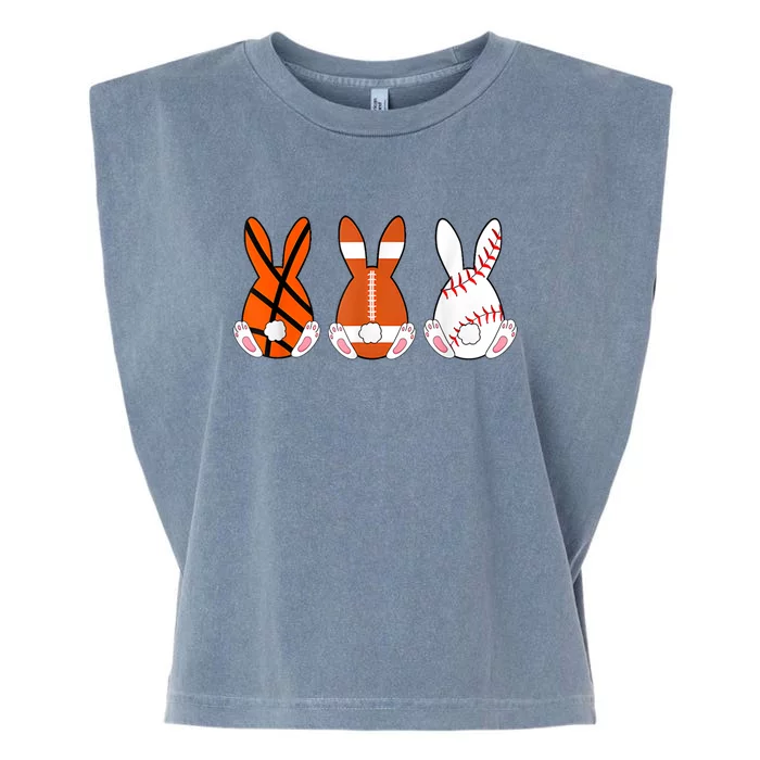 Basketball Baseball Football Sports Easter Bunny Rabbits Garment-Dyed Women's Muscle Tee