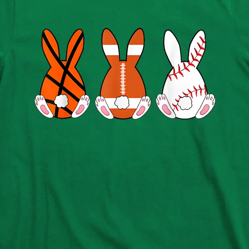 Basketball Baseball Football Sports Easter Bunny Rabbits T-Shirt