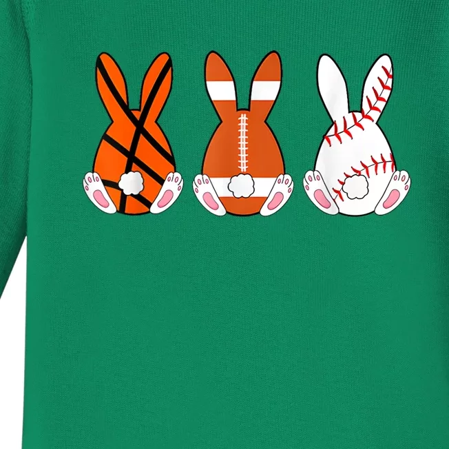 Basketball Baseball Football Sports Easter Bunny Rabbits Baby Long Sleeve Bodysuit