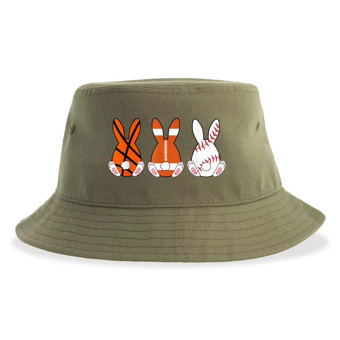 Basketball Baseball Football Sports Easter Bunny Rabbits Sustainable Bucket Hat